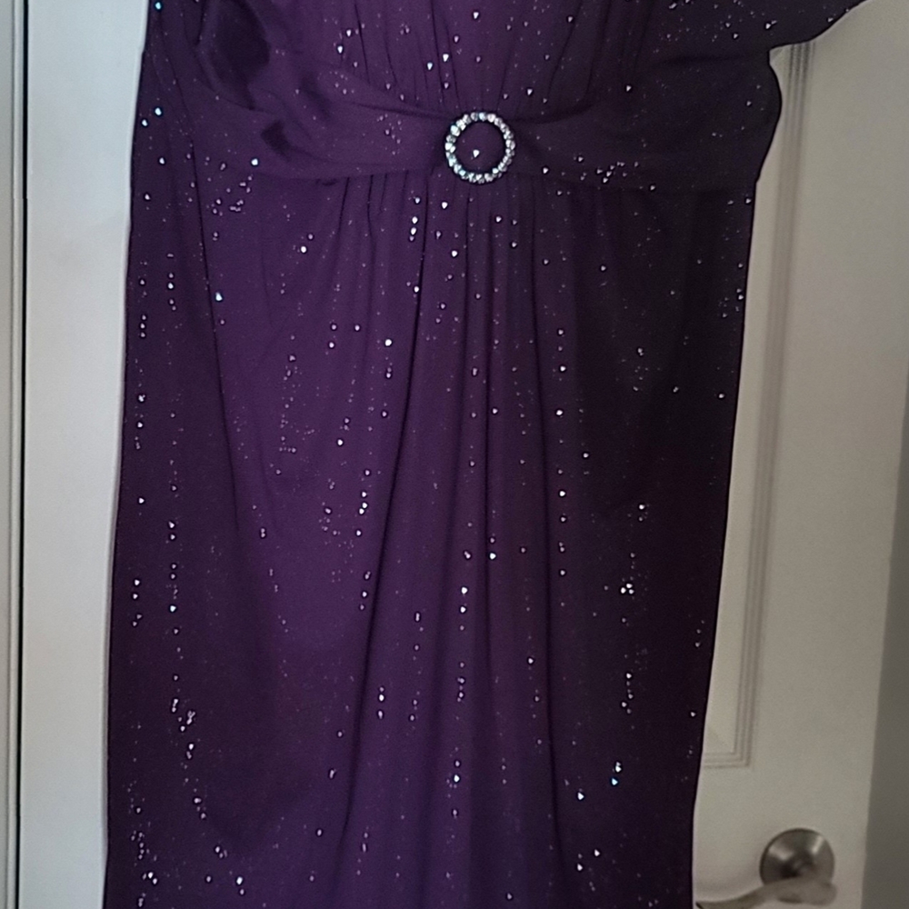 Glamorous Purple Maxi Dress with Embellishments